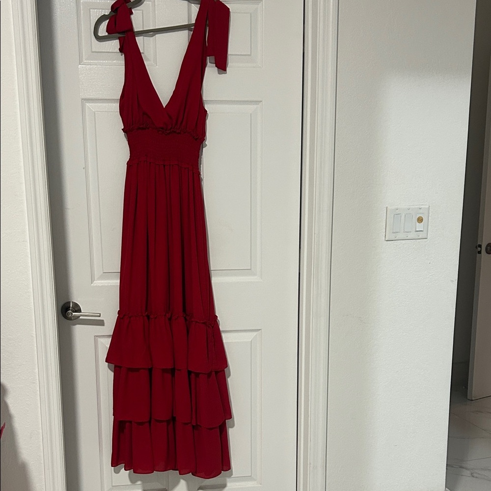 Forever 21 Red Layered Maxi Dress